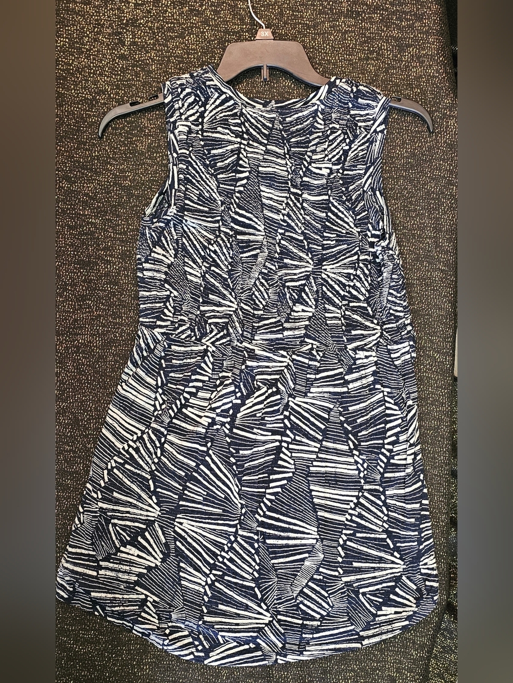 Anthropologie Black and White Patterned Midi Dress